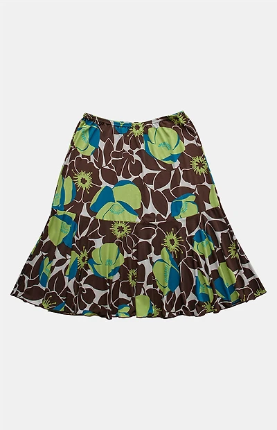 PS VINTAGE Brown 2000s Y2K Midi Skirt