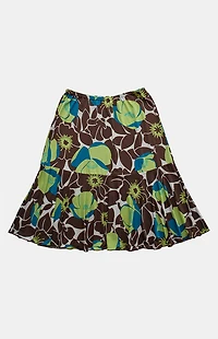 PS VINTAGE Brown 2000s Y2K Midi Skirt