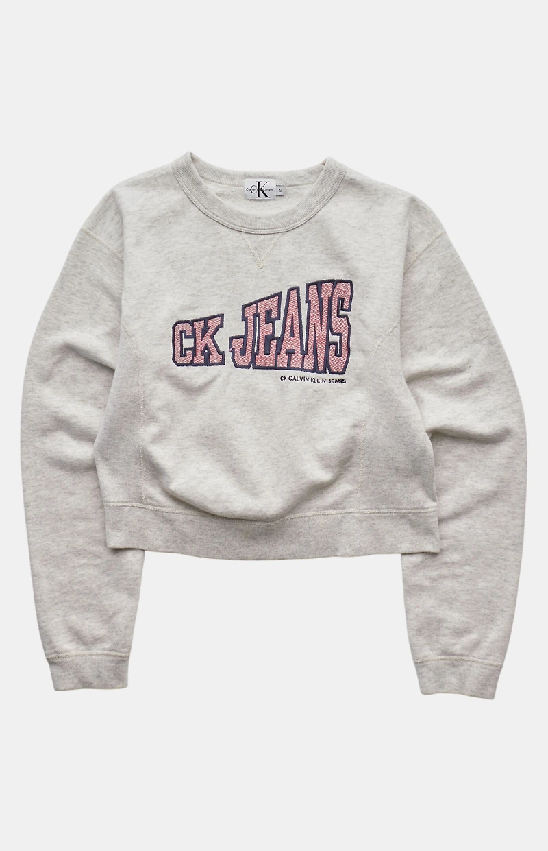 PS VINTAGE 2000s Calvin Klein Jeans Crew Neck Cropped Sweatshirt