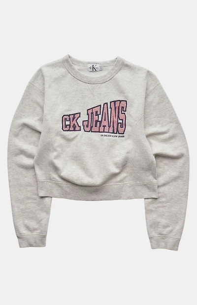 PS VINTAGE 2000s Calvin Klein Jeans Crew Neck Cropped Sweatshirt
