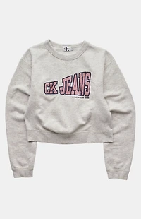 PS VINTAGE 2000s Calvin Klein Jeans Crew Neck Cropped Sweatshirt