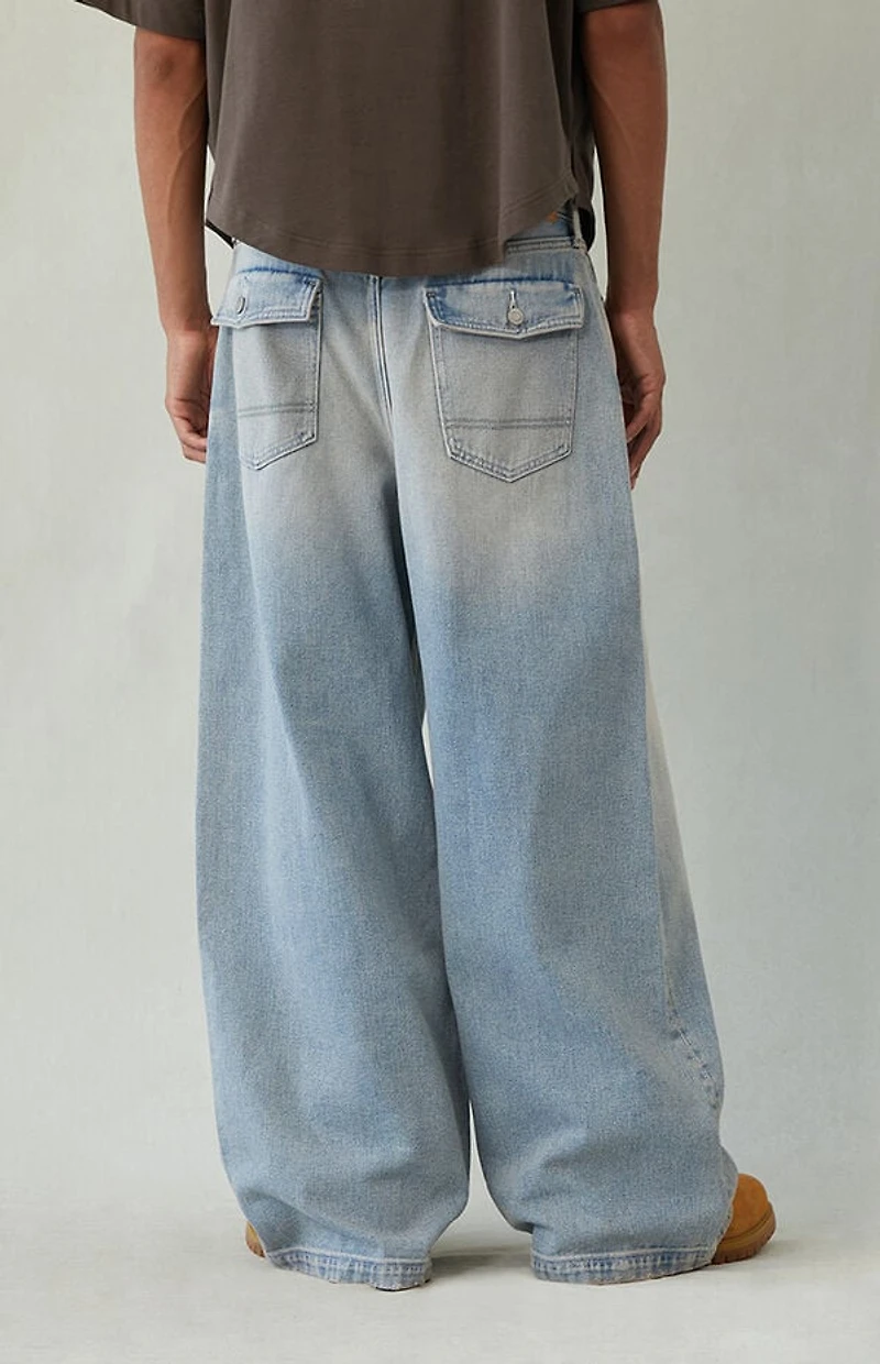 Pacsun Ryder Ultra Baggy Jeans Light Blue Tint