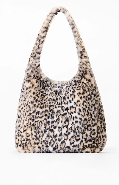 John Galt Leopard Faux Fur Shoulder Bag