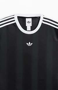 adidas Black 3-Stripe Jacquard Short Sleeve Jersey