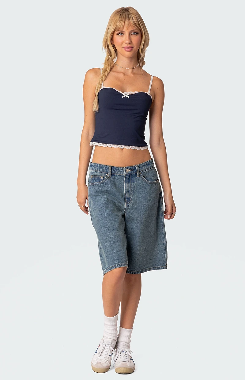 Edikted Alara Lace Trim Tank Top