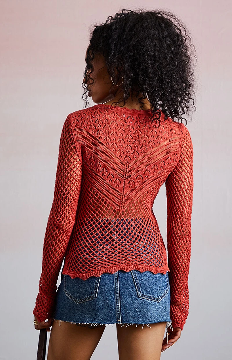 Third Charm Amber Crochet Top