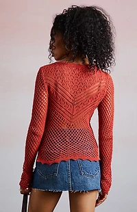 Third Charm Amber Crochet Top
