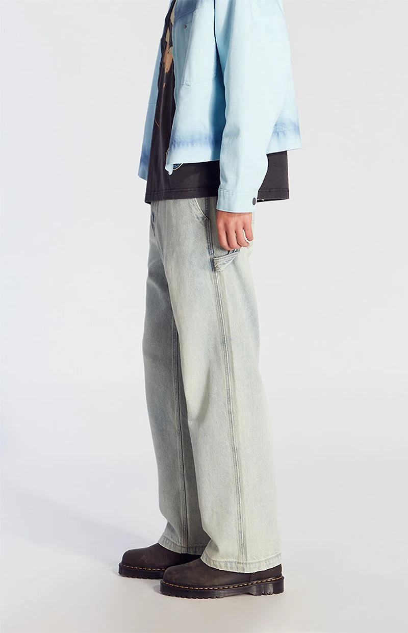 Pacsun Dylan Baggy Jeans Cargo Carpenter Light Indigo