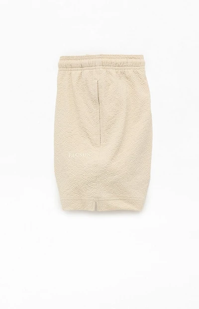 Pacsun Tan Sail Seersucker 4.5" Swim Trunks