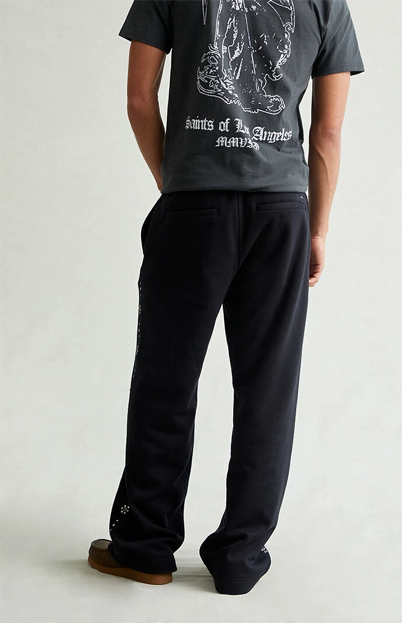Pacsun Black Studded Fleece Extreme Baggy Sweatpants