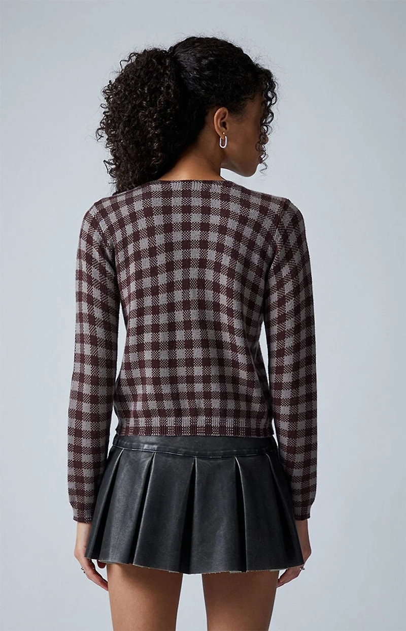 Third Charm Argyle Marley Button Down Cardigan