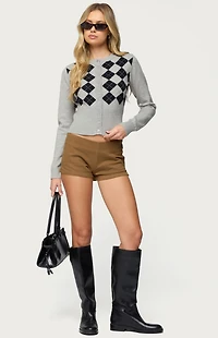 Edikted Dinah Denim Micro Shorts