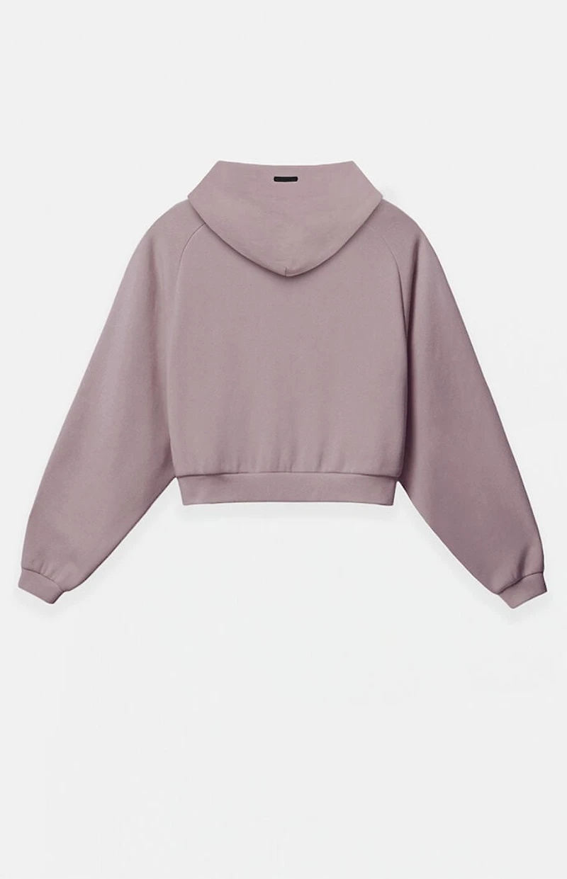 Fear of God ESSENTIALS Women's Faded Mauve Campus '90s Cropped Hoodie
