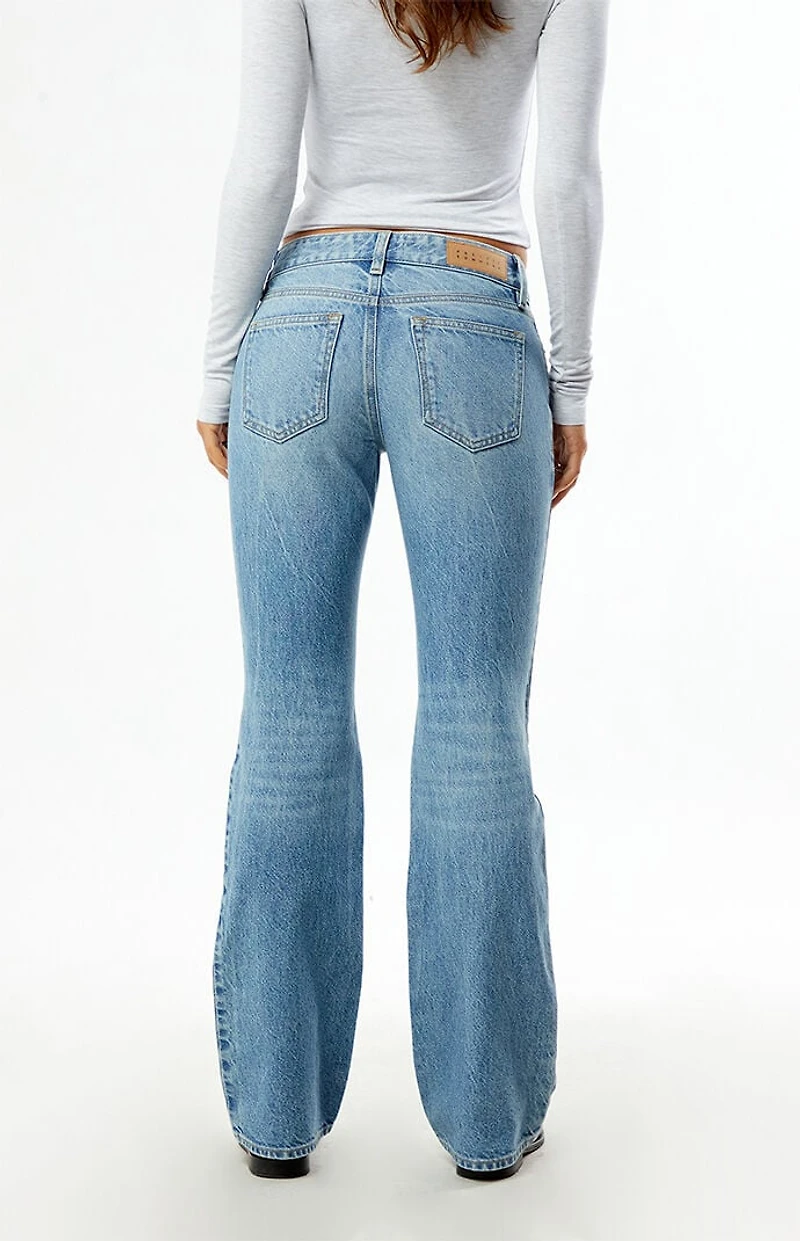 Pacsun Jade Low Rise Bootcut Jeans Double Button Light Blue