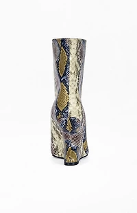 AZALEA WANG Women's Faoi Snake Wedge Booties