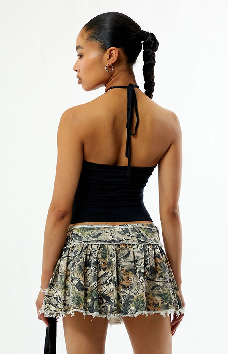 LA Hearts Camo Pleated Mini Skort