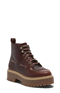 Timberland Women's Burgundy Stone Street Mid Lace-Up Boots