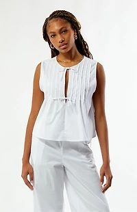 WEWOREWHAT Tie Front Flare Top