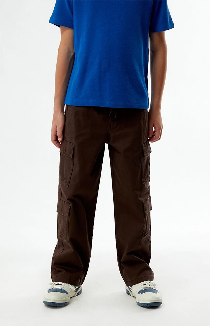 Pacsun Kids Baggy Pants Stretch Cargo Brown