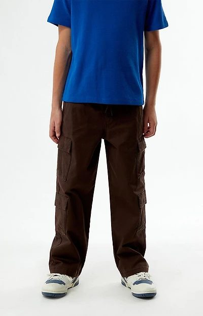 Pacsun Kids Baggy Pants Stretch Cargo Brown