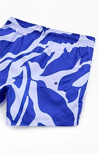 Pacsun Blue Vines AOP 4.5'' Swim Trunks