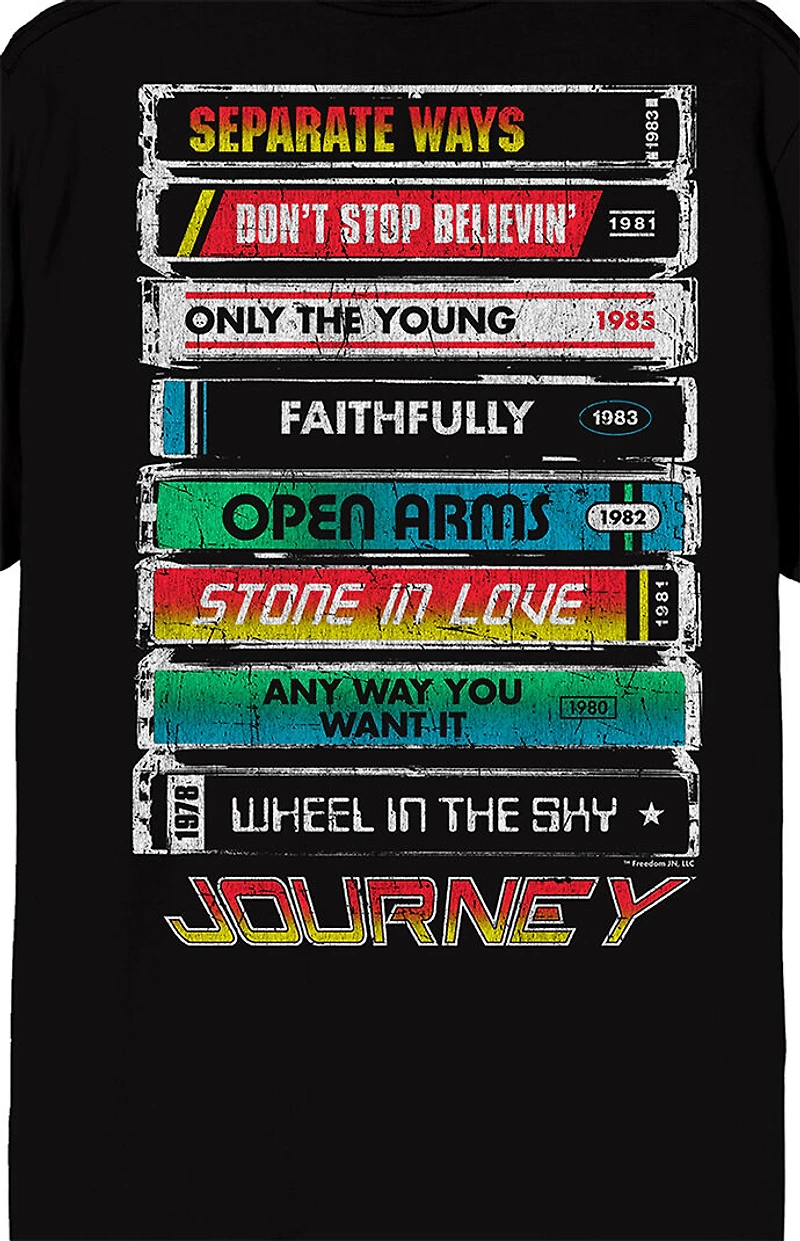 Journey Vintage Scarab and Album Stacks T-Shirt