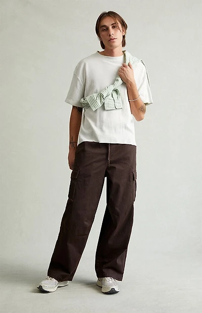 Pacsun Ryder Ultra Baggy Cargo Pants Stretch Brown