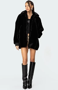 Edikted Taylor Oversized Faux Fur Jacket