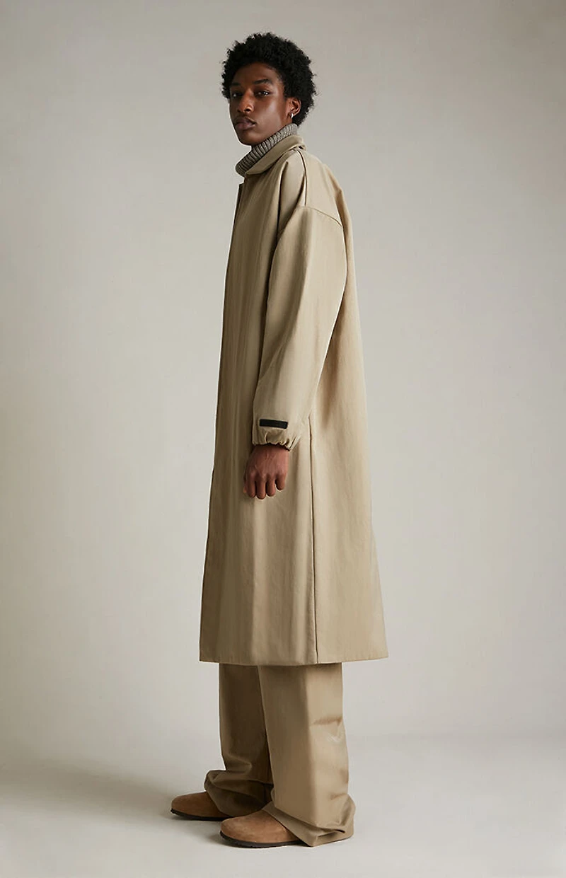 Fear of God ESSENTIALS Desert Sand Textured Nylon Trench Coat