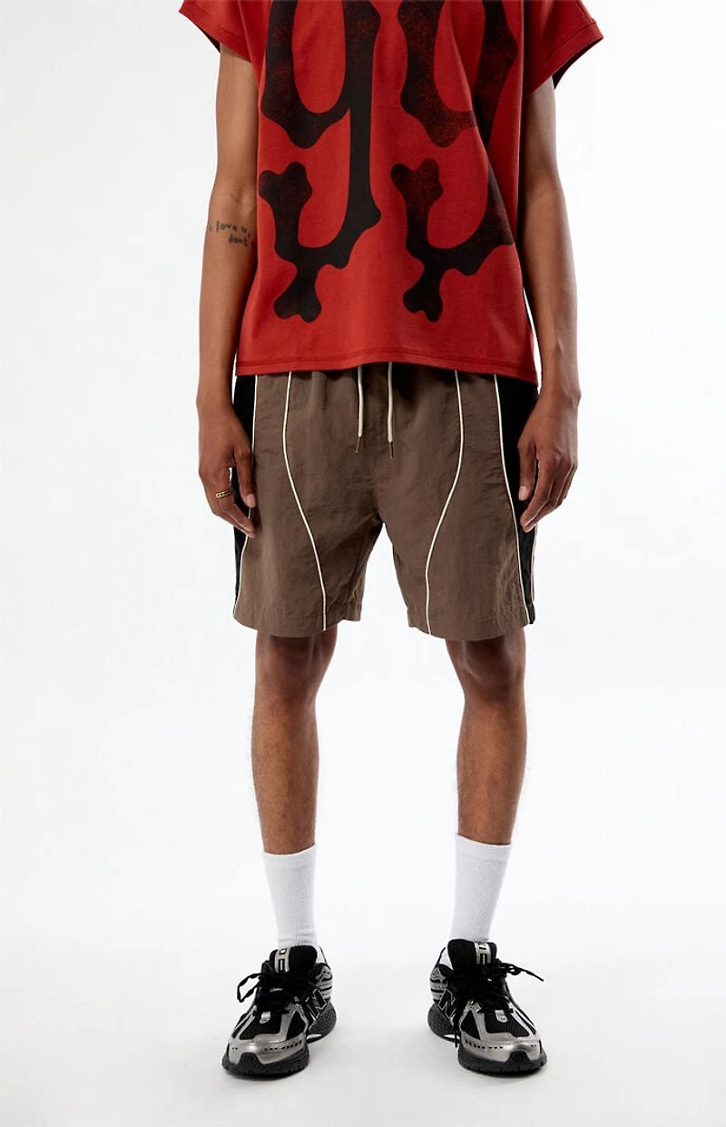 Pacsun Brown Piping Track Shorts
