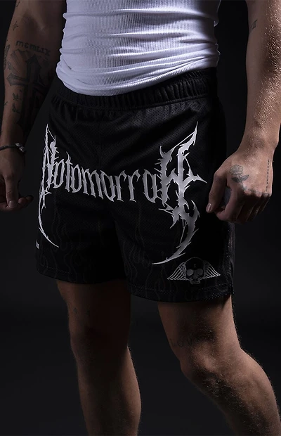 No Tomorrow x Civil Active Black Hades Mesh Shorts