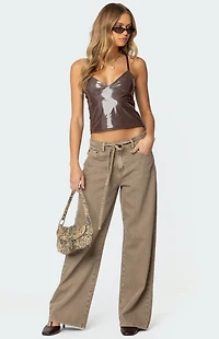 Edikted Carmie Vinyl Tank Top