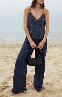 John Galt Blue Tiffany Polka Dot Tank Top