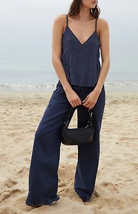 John Galt Blue Tiffany Polka Dot Tank Top