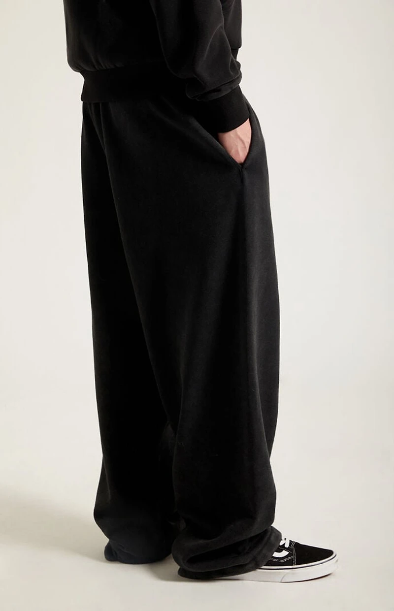 Pacsun Washed Black Fleece Extreme Baggy Sweatpants
