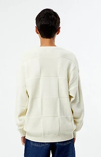 Pacsun Kids Off White Tonal Checkerboard Sweater
