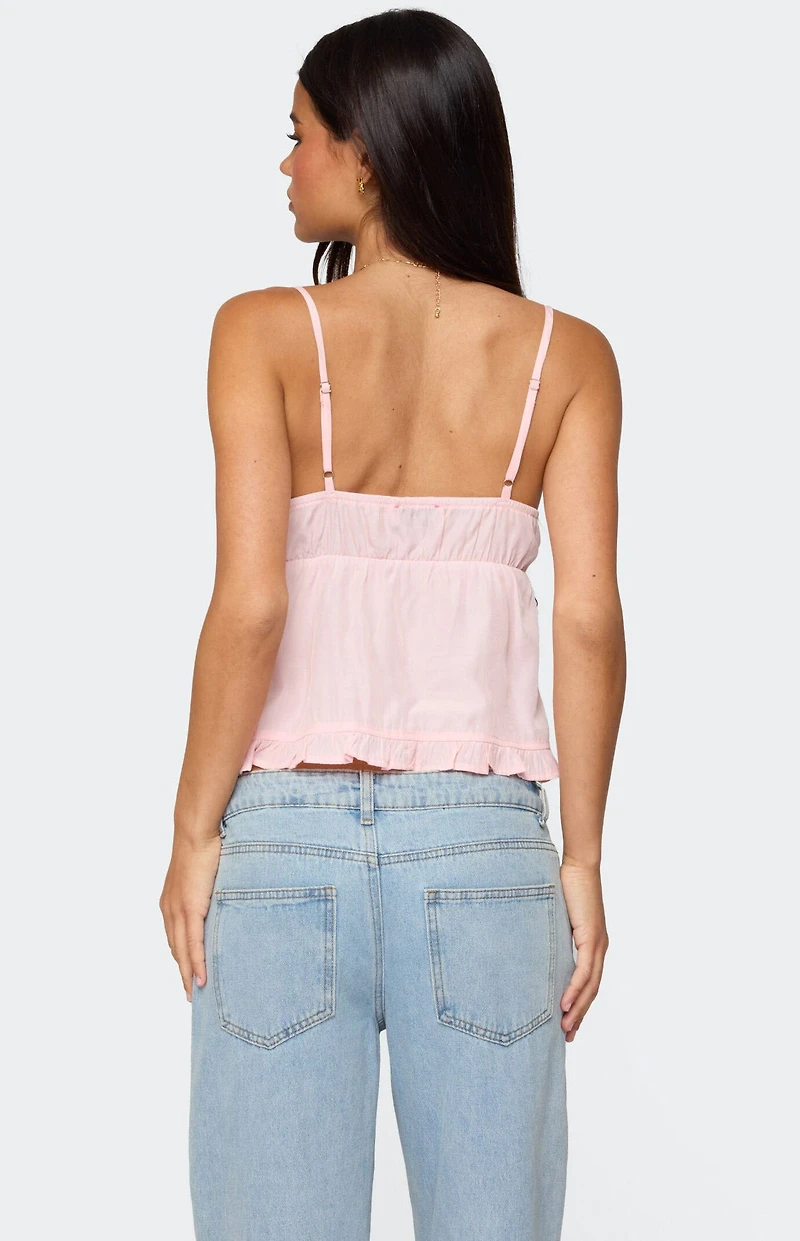 Edikted Halsey Ruffle Tank Top