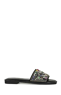 AZALEA WANG Women's Black Essere Flat Sandals