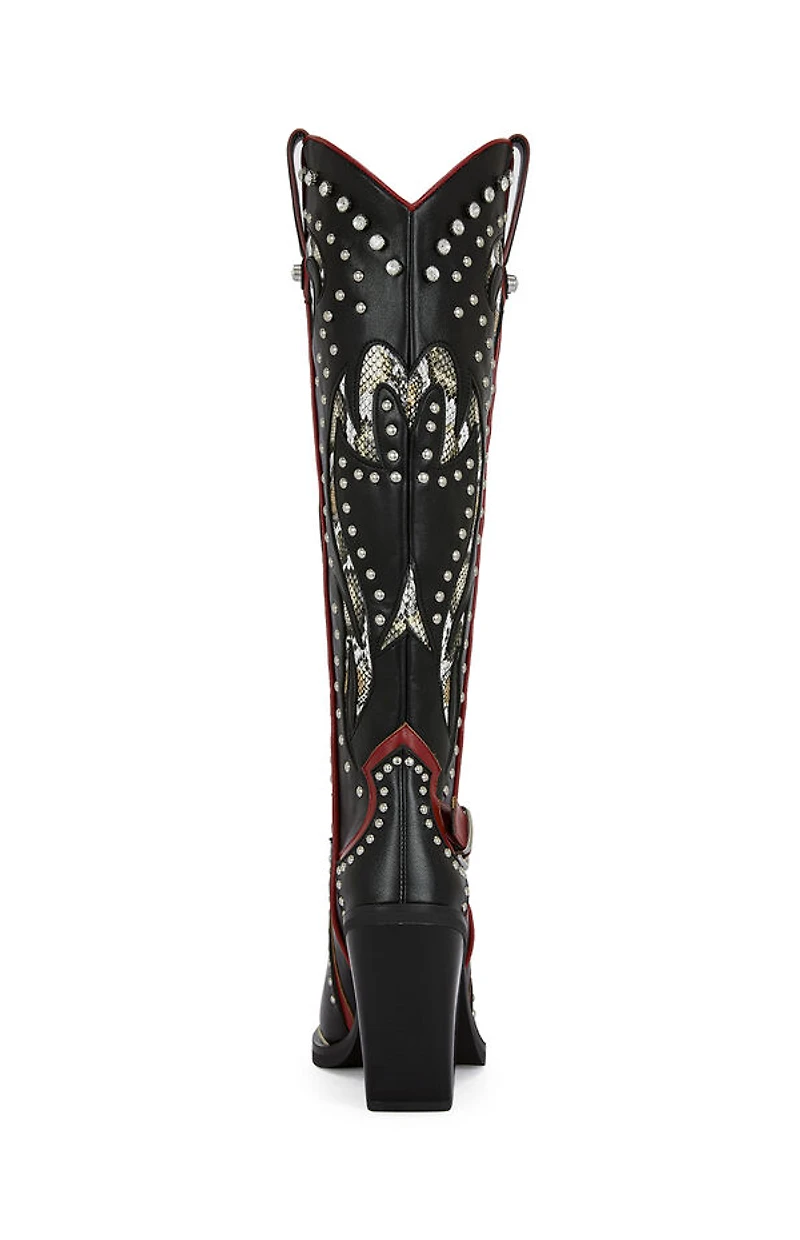 AZALEA WANG Women's Hyperion Black Cat Western Boots