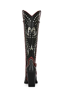 AZALEA WANG Women's Hyperion Black Cat Western Boots