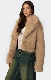 Edikted Sierra Oversized Faux Fur Jacket