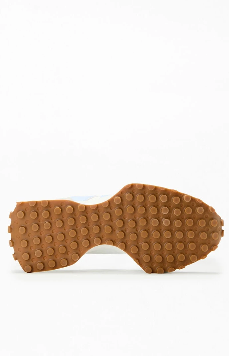 New Balance White & Blue 327 Sneakers