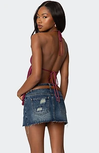 Edikted Calla Split Front Backless Halter Top