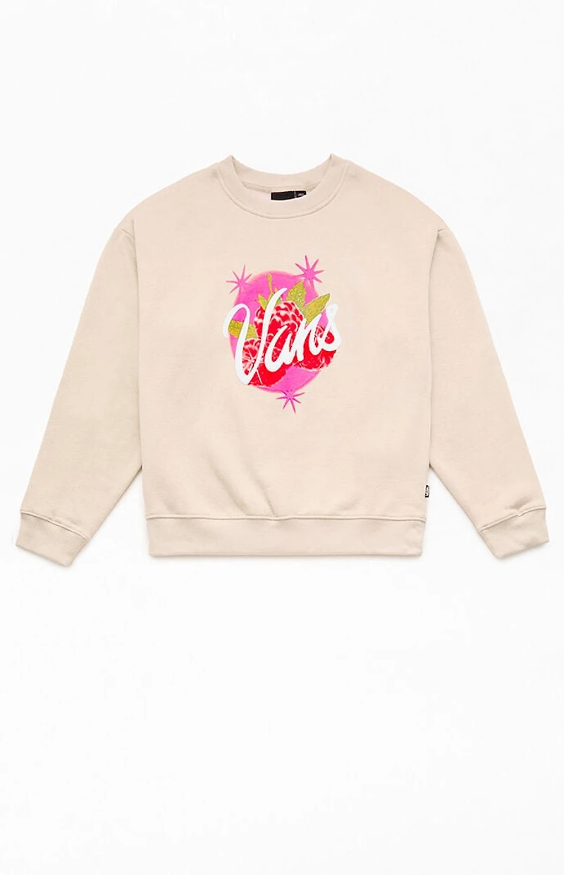 Vans Kids Berry Pop Puff Graphic Crew Neck Sweatshirt