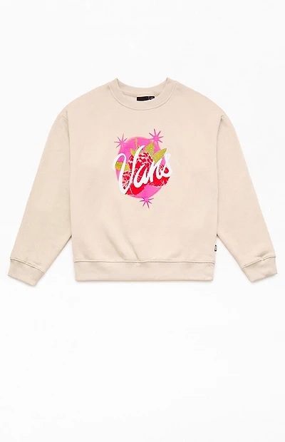 Vans Kids Berry Pop Puff Graphic Crew Neck Sweatshirt