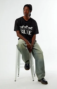 Pacsun Blue V-Neck Cropped Jersey