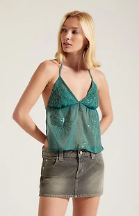 Third Charm Cleo Open Back Sequin Top
