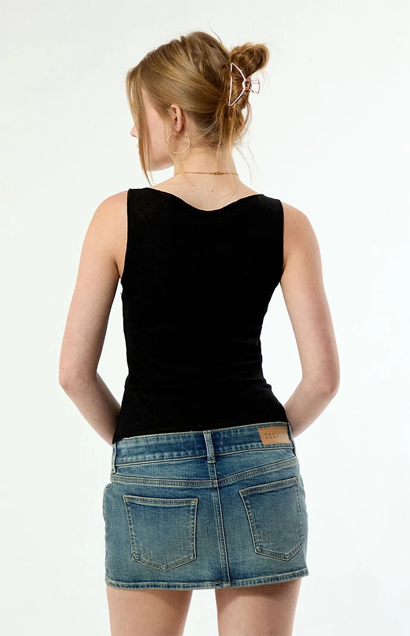 Beverly and Beck Maya Sheer Boat Neck Tank Top