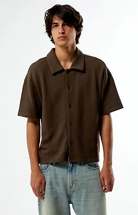 Pacsun Stone Solid Textured Oversized Camp Shirt