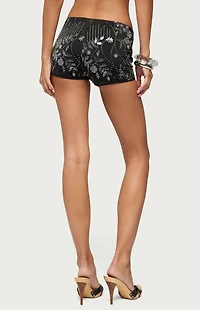 Edikted Cathy Bead & Sequin Micro Shorts